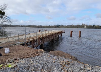 Estacade de chantier de l'Ile Verte terminée